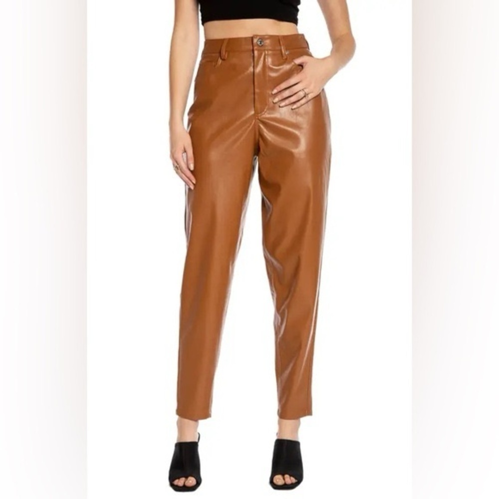 NWOT Juicy Couture Rodeo Barrel Fit High Waist Faux Leather Pants Womens size 28